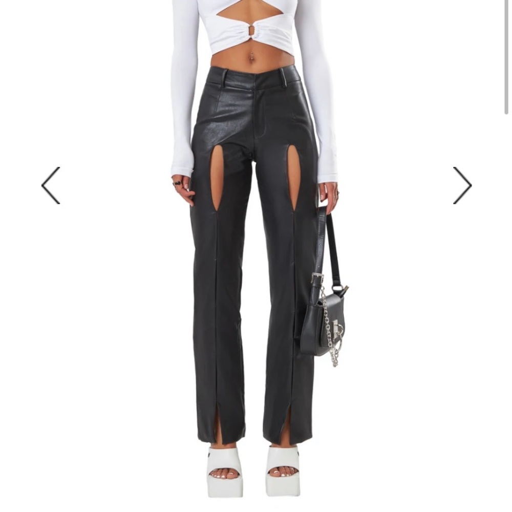 The Kript Naida Black Leather Pants